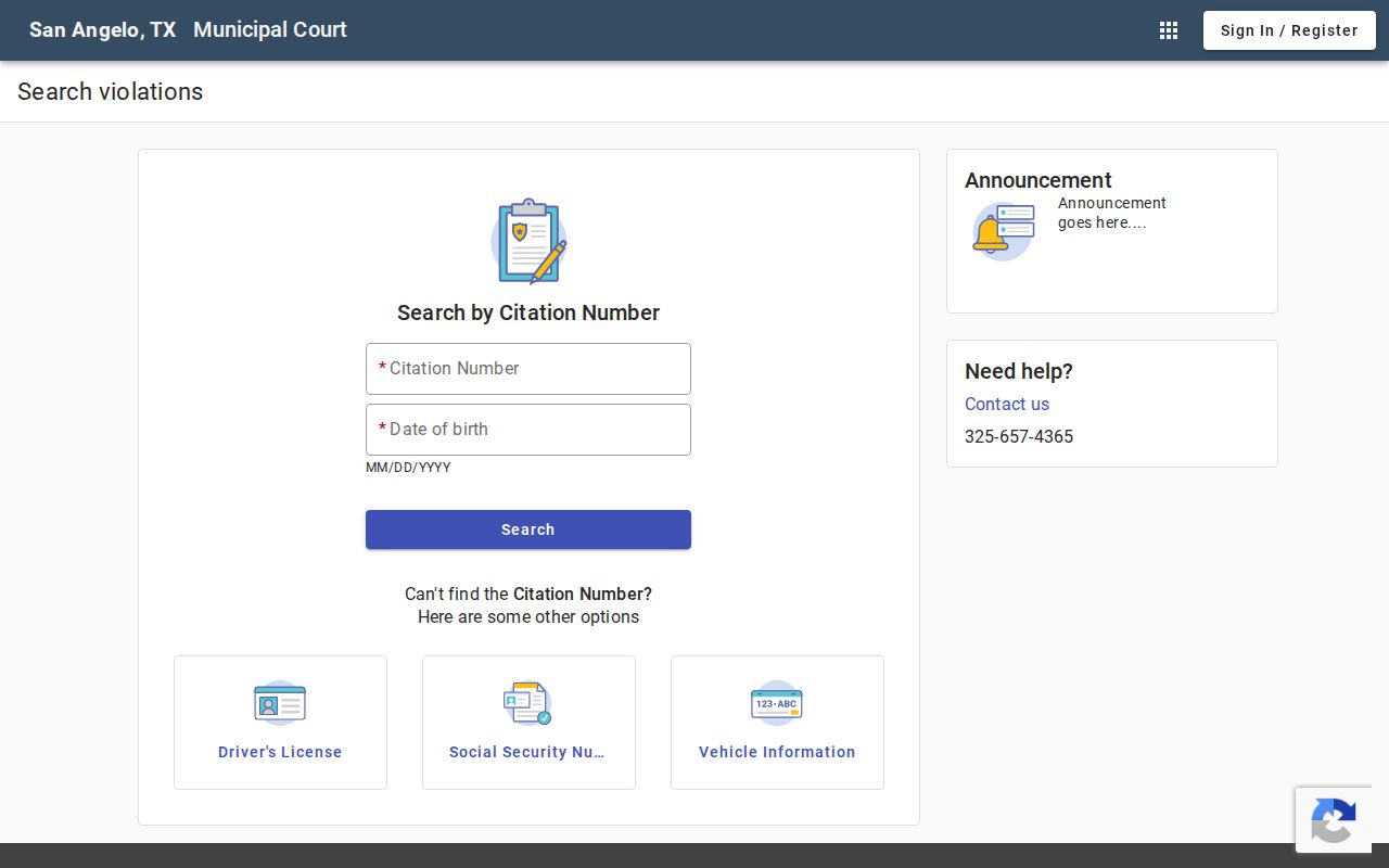 San Angelo municipal criminal record search by name